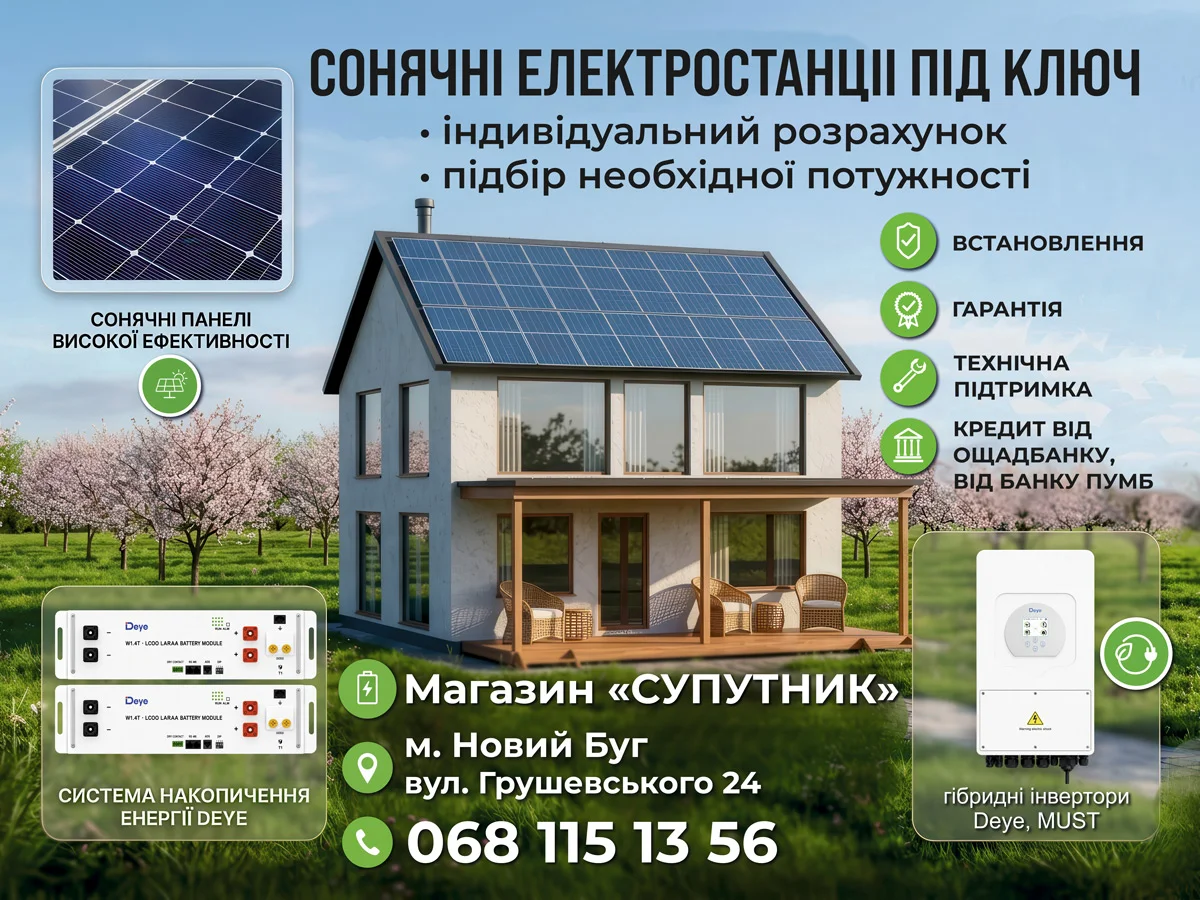 Банер Сонячні електростанції під ключ — DrukPlus